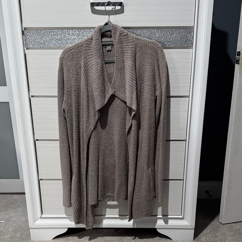 Barefoot Dreams Taupe Open-Front Cardigan